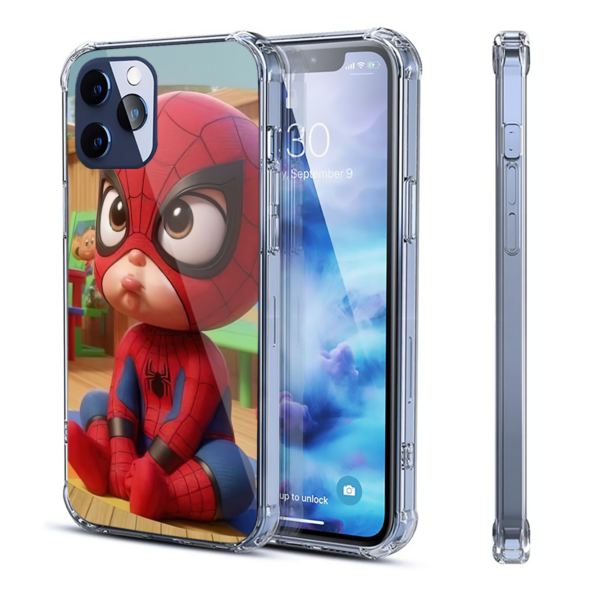 （画像用） Spider Man スパイダーマン 【iPhone 12シリーズ対応】透明スマホケース（クリアソフトケース）